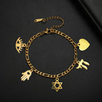 Verstelbare armband met juwelen van Joodse bescherming in goud