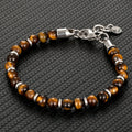 Verstelbare armband met tijgeroogkralen