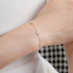 Verstelbare armband met klavertjes in strass 
