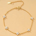 Verstelbare armband met klavertjes in strass 