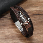 Brede ankerarmband bruin