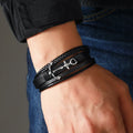 Brede ankerarmband zwart