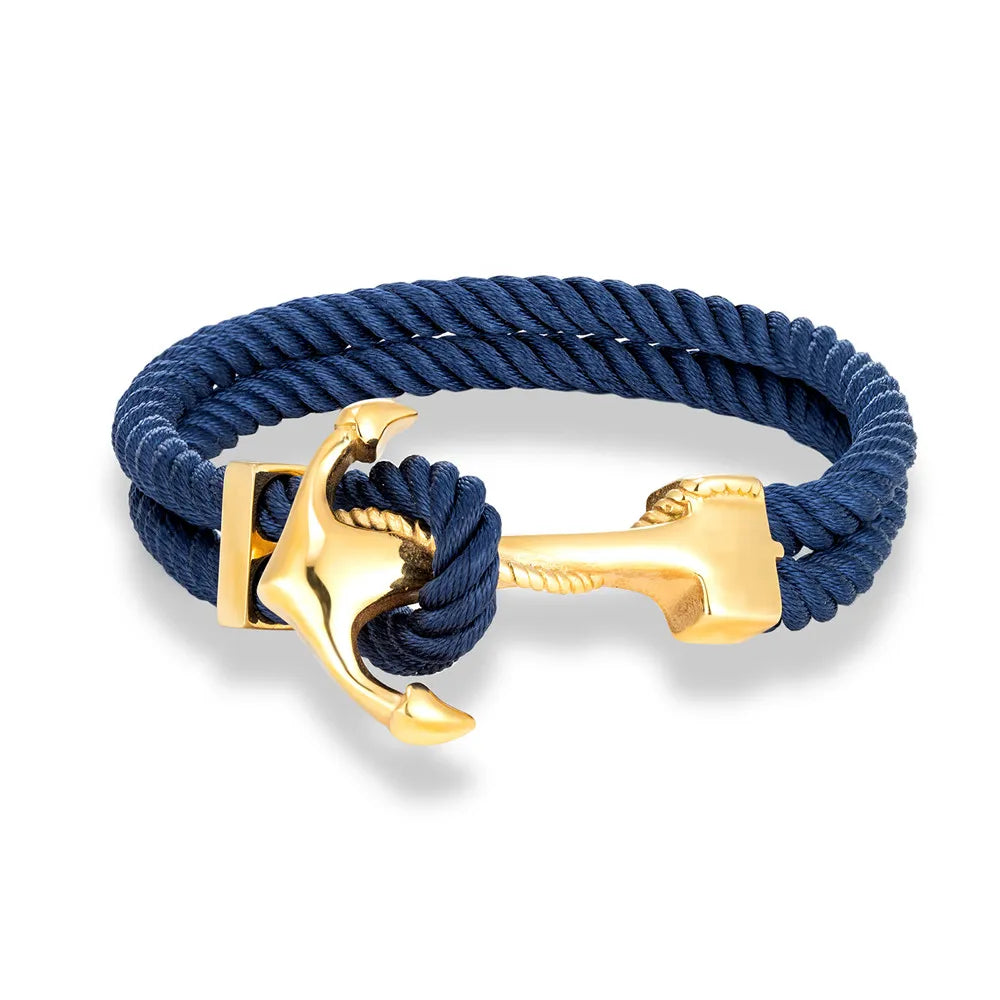 Ankerarmband voor heren donkerblauw