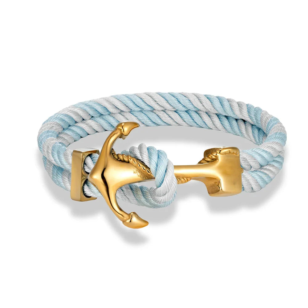 Ankerarmband voor heren blauw en grijs