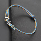 Blauw maritiem ankerarmband