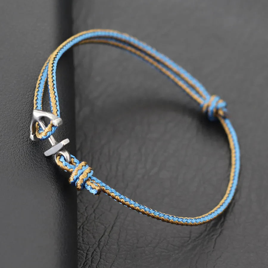 Blauw maritiem ankerarmband