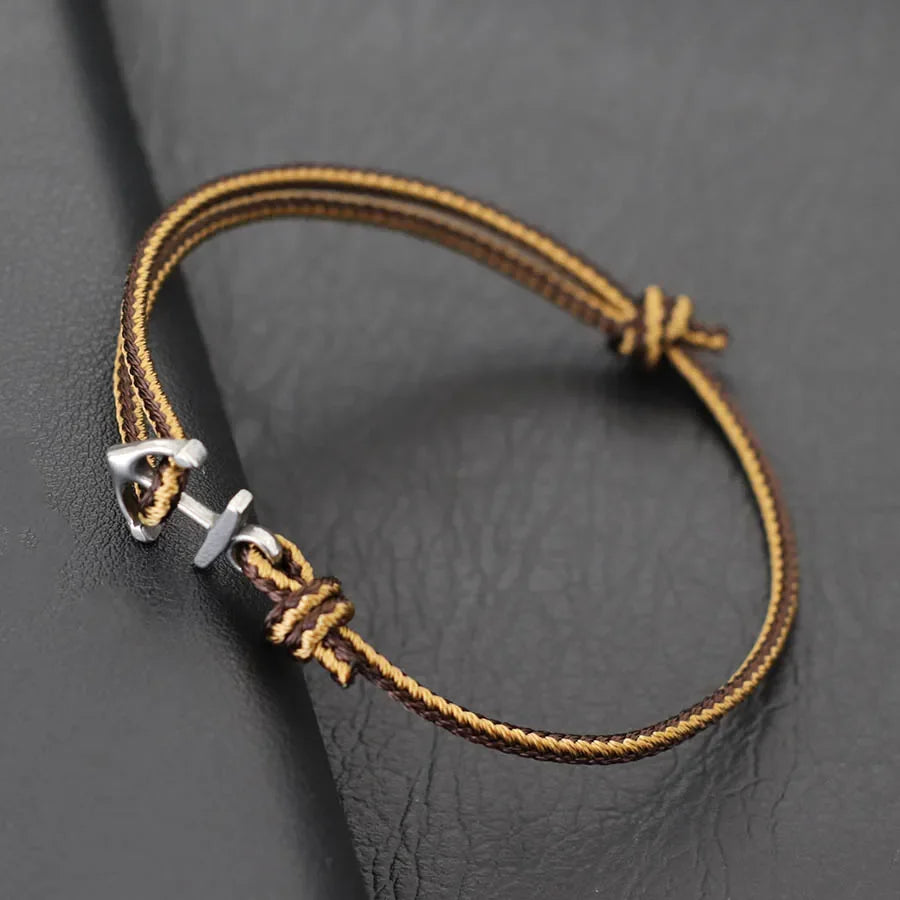 Bruin maritiem ankerarmband