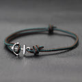Donkergroen maritiem ankerarmband