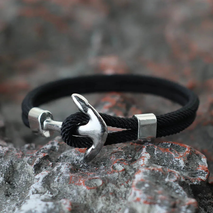 Ankerarmband zwart