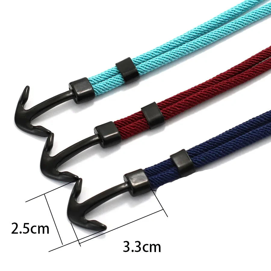 Zwarte ankerarmband