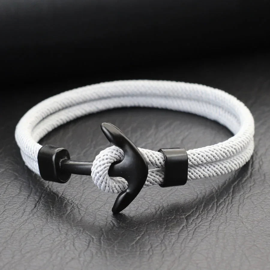 Zwart-grijze ankerarmband