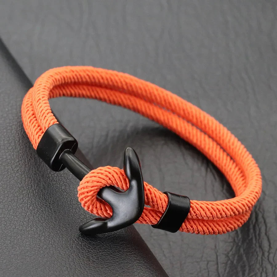 Zwart-oranje ankerarmband
