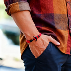 Zwarte ankerarmband
