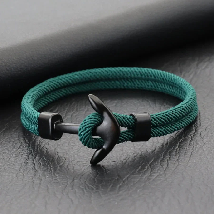 Zwart-groene ankerarmband