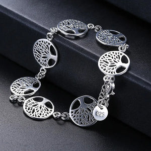 Bracelet Arbre de Vie Gourmette Femme Argent