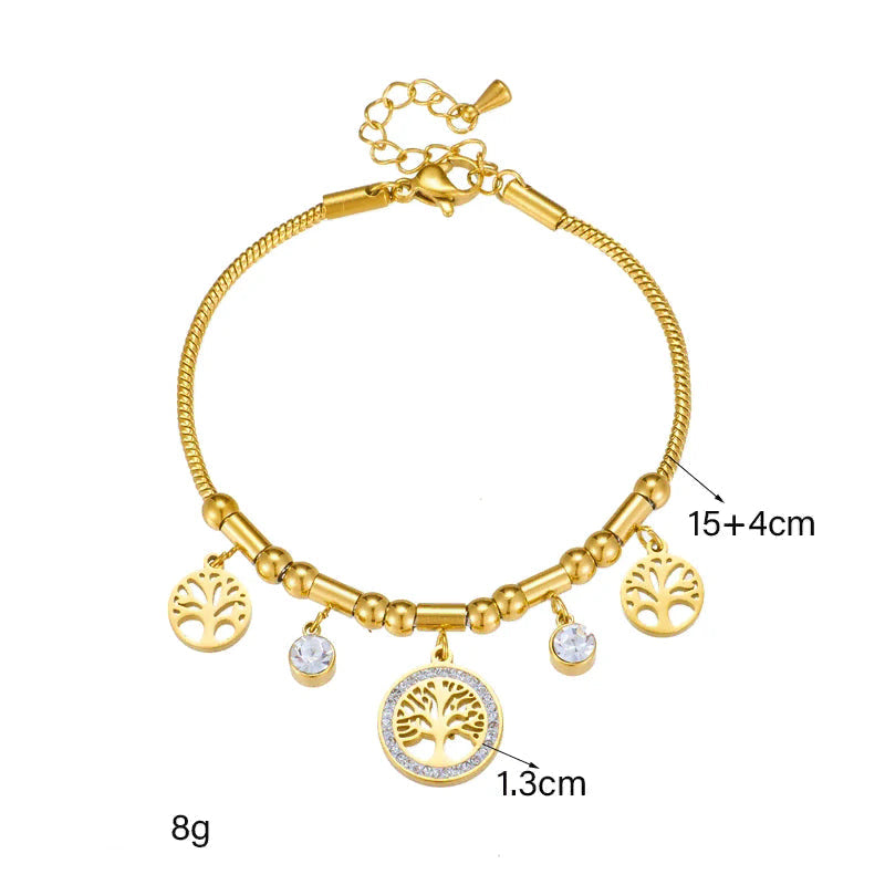 Levensboomarmband versierd met strass