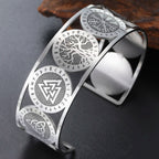 Levensboomarmband in Noordse stijl versierd met runen zilver