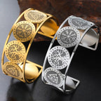 Levensboomarmband in Noordse stijl versierd met runen goud