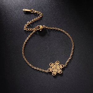 Bracelet Femme Cube de Métatron or