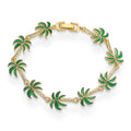 Armband met palmboom-bedels in groen email