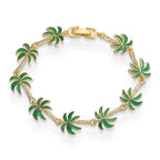 Armband met palmboom-bedels in groen email