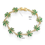 Armband met palmboom-bedels in groen email