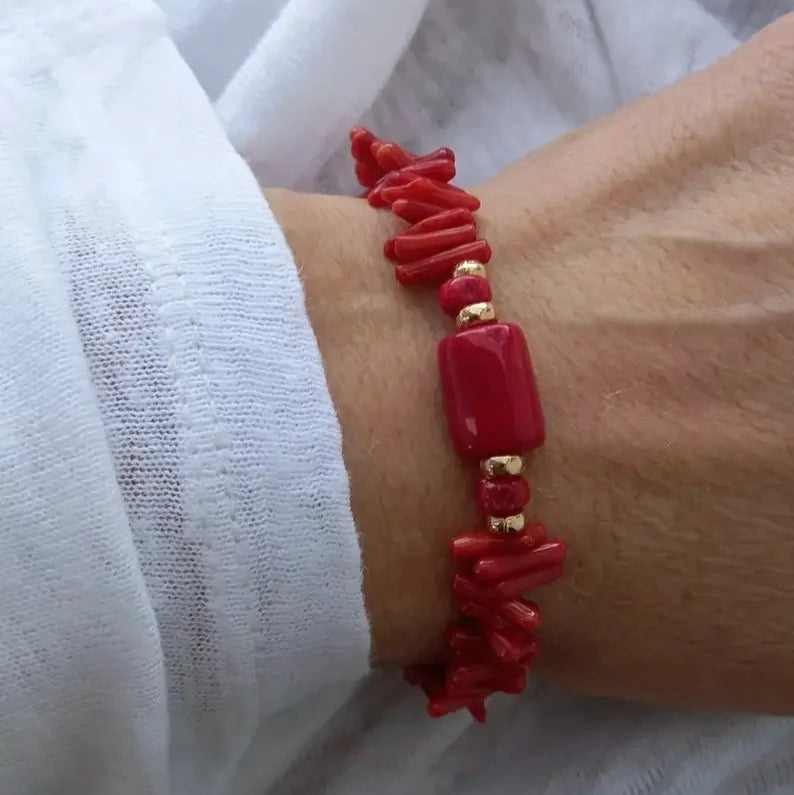 Bracelet avec Corail Rouge
