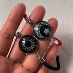 Bracelet avec Croissant de Lune et Soleil Lumineux rouge et noir