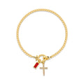 Armband met kruis en geboortesteen