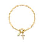 Armband met kruis en geboortesteen