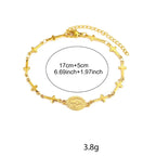 Armband met medaille van de Maagd Maria en kruis 