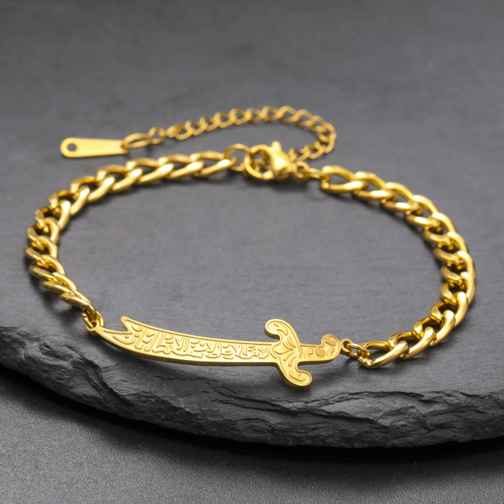 Armband met Arabisch Ali Zulfiqar zwaard in goud