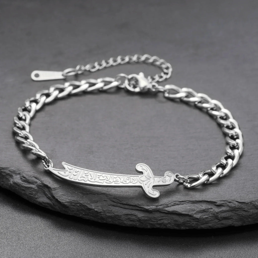 Armband met Arabisch Ali Zulfiqar zwaard in zilver