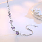Bracelet avec Fines Fleurs en Zircon violet