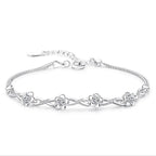 Bracelet avec Fines Fleurs en Zircon blanc