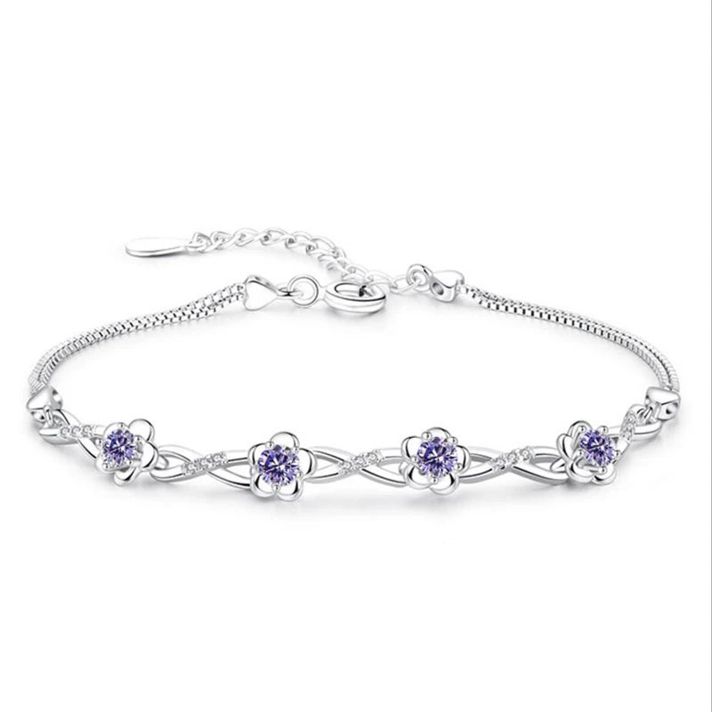 Armband met Fijne Bloemen in Zirkoon 