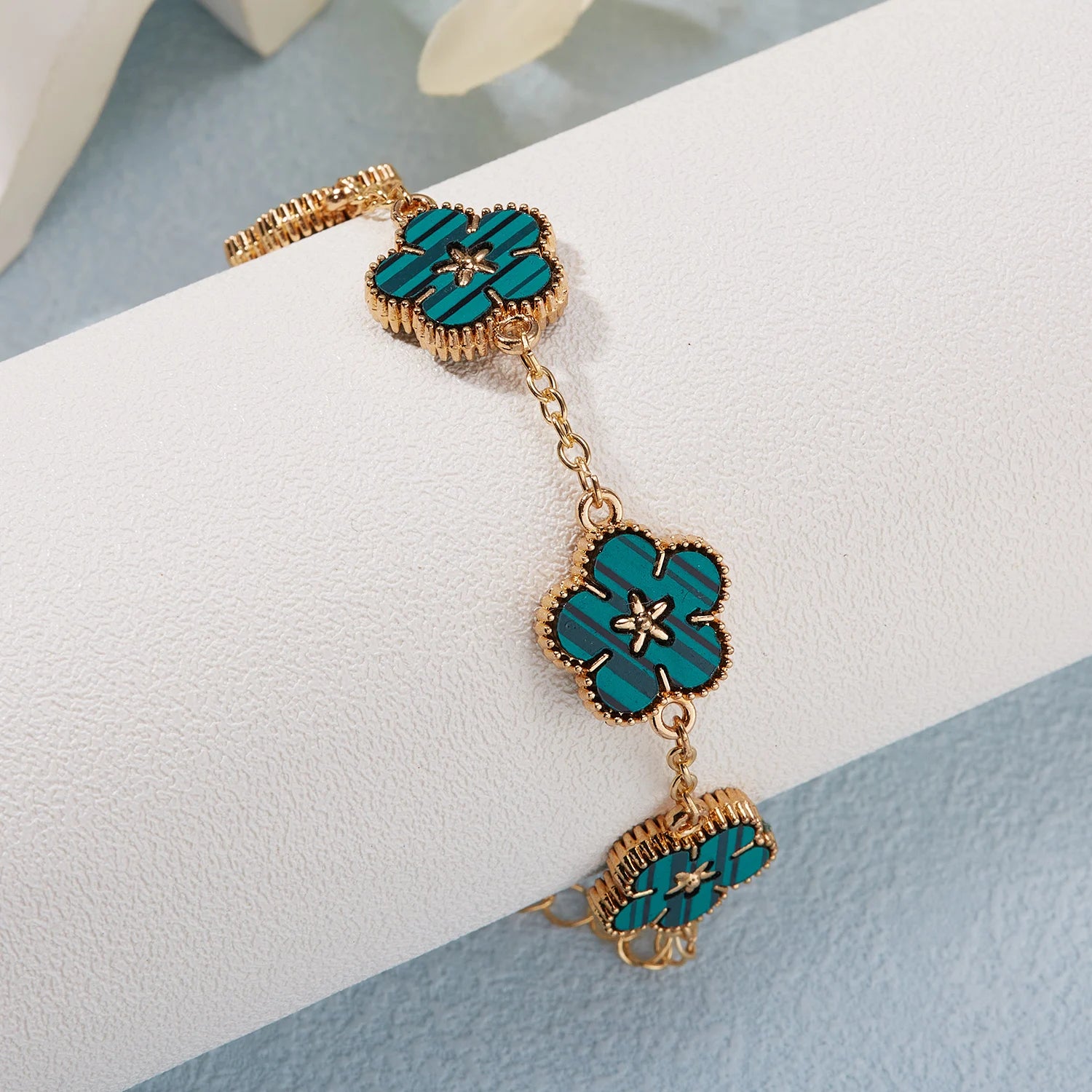Bracelet avec Fleurs pour Femme vert