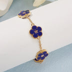 Bracelet avec Fleurs pour Femme bleu