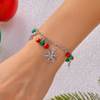 Bracelet avec Flocons de Neige et Boules de Noël