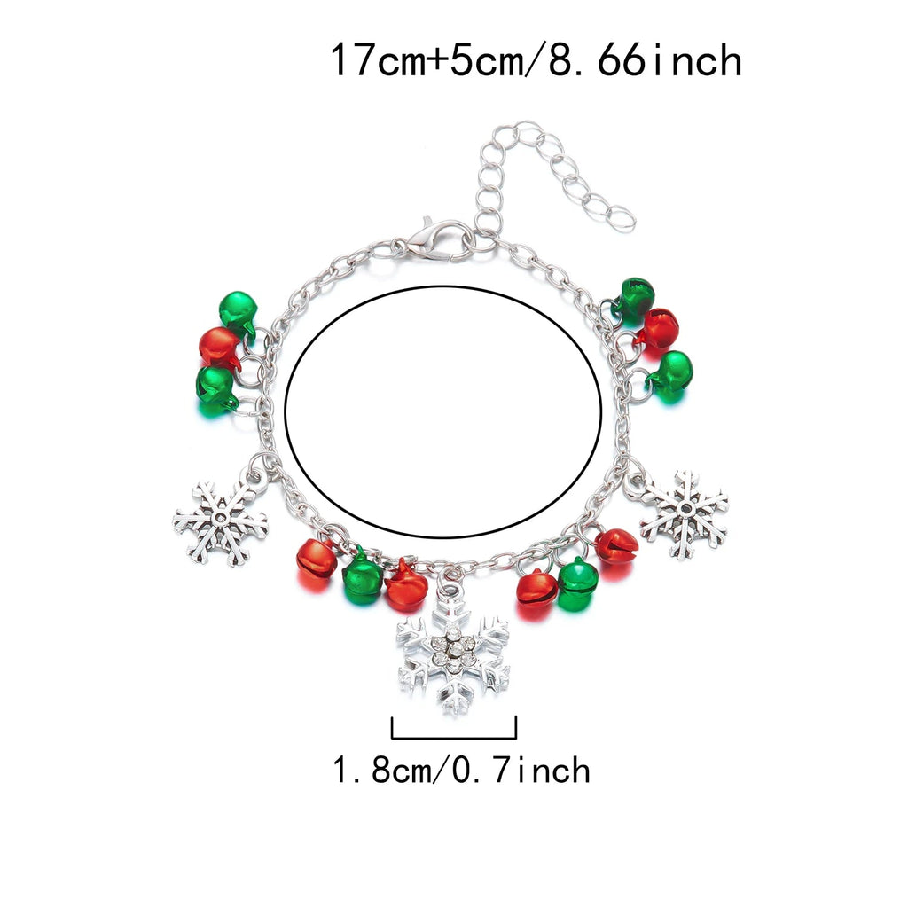 Bracelet avec Flocons de Neige et Boules de Noël