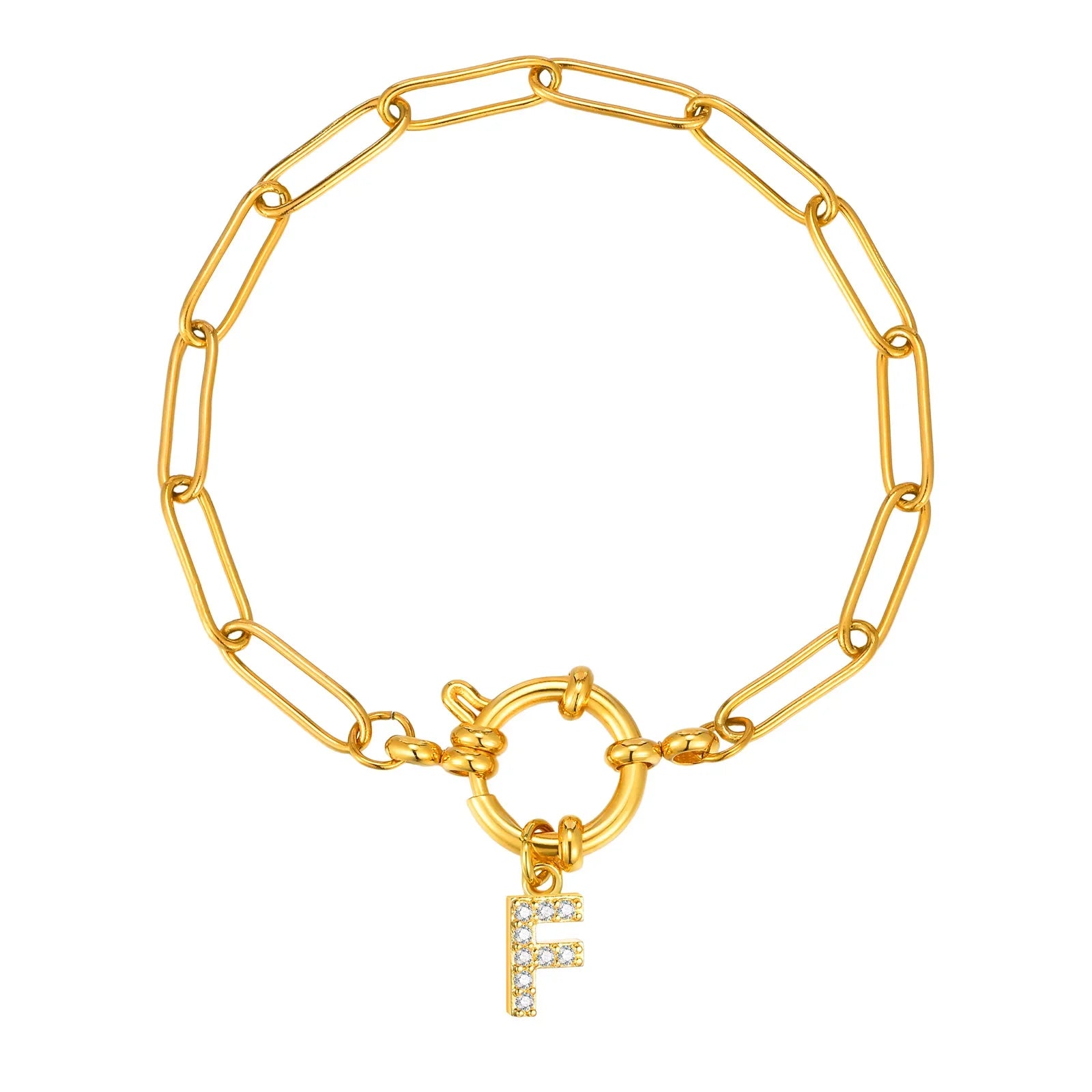 Gepersonaliseerde armband met initiaal f
