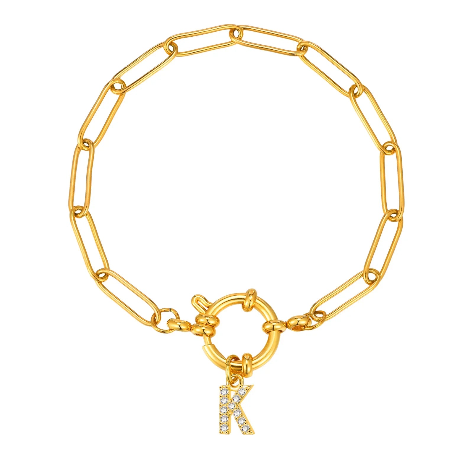 Gepersonaliseerde armband met initiaal k