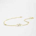 Armband met initiaal in strass goud 