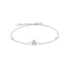 Armband met initiaal in strass zilver a