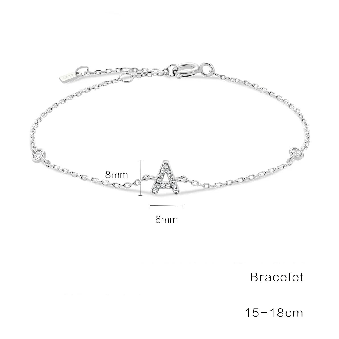Armband met initiaal in strass