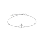Armband met initiaal in strass zilver i