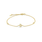 Armband met initiaal in strass goud b
