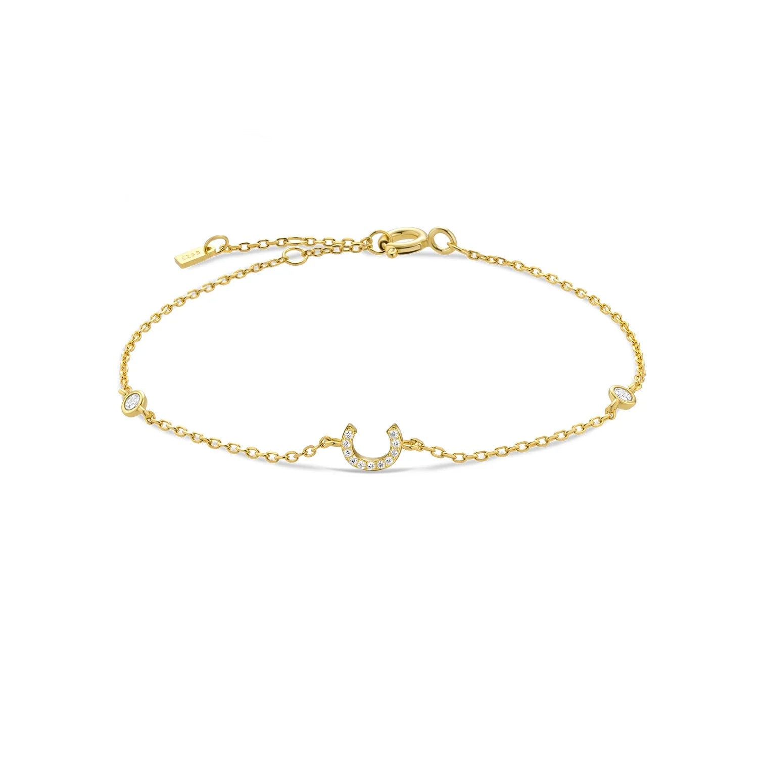 Armband met initiaal in strass goud c