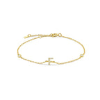 Armband met initiaal in strass goud f