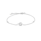 Armband met initiaal in strass zilver g